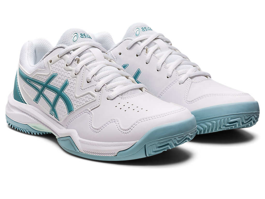 Sapatilhas de Tenis Asics Gel-Dedicate 7 Clay Feminino Branco Azuis | 9238-LGHAX