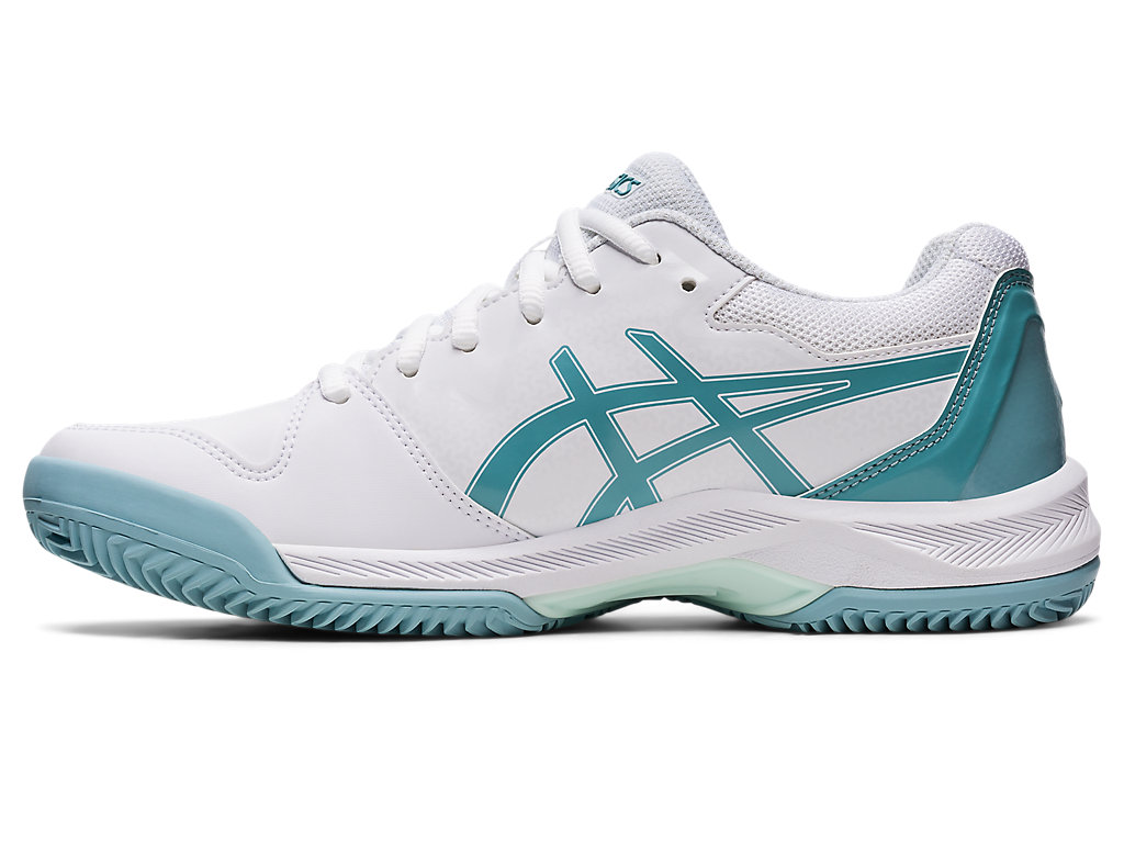 Sapatilhas de Tenis Asics Gel-Dedicate 7 Clay Feminino Branco Azuis | 9238-LGHAX