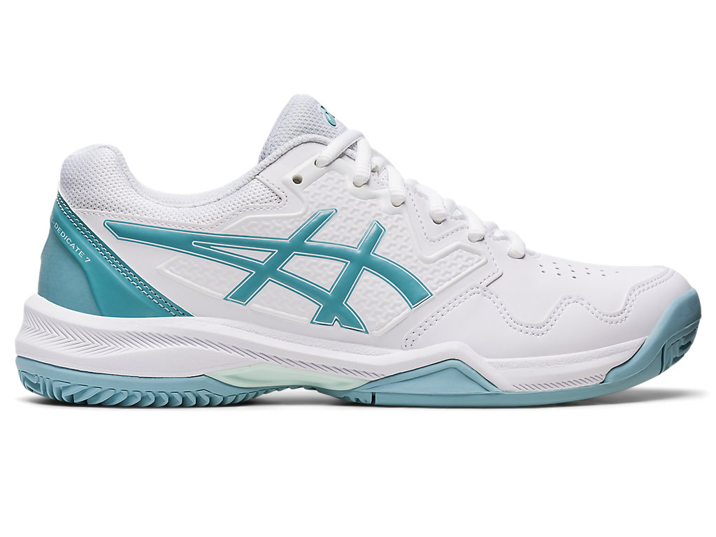 Sapatilhas de Tenis Asics Gel-Dedicate 7 Clay Feminino Branco Azuis | 9238-LGHAX