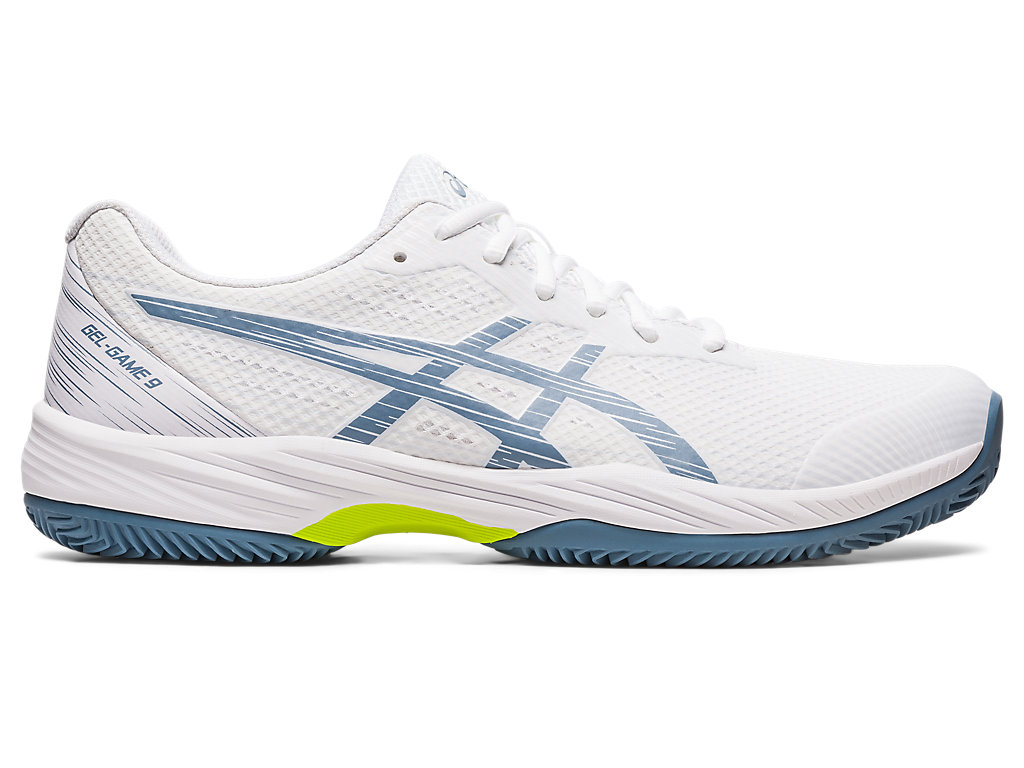 Sapatilhas de Tenis Asics Gel-Game 9 Clay/Oc Masculino Branco Cinzentas Azuis | 4375-TMZRE