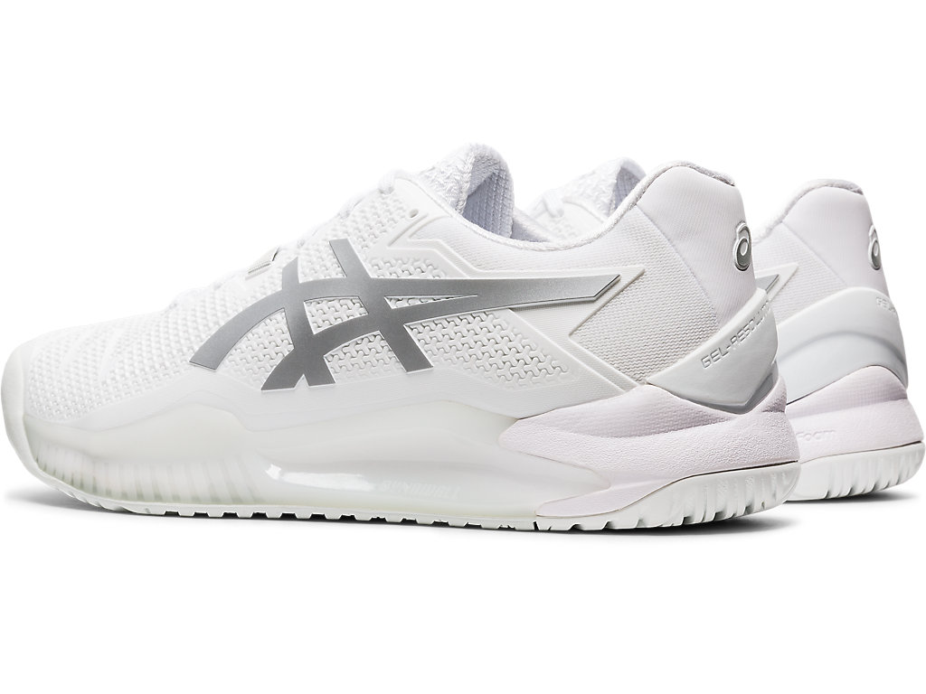 Sapatilhas de Tenis Asics Gel-Resolution 8 Masculino Branco Prateadas | 1596-WPMXH