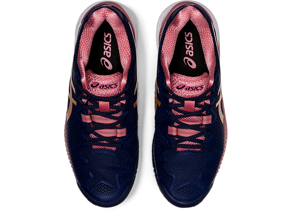 Sapatilhas de Tenis Asics Gel-Resolution 8 Feminino Azul Marinho Rosa Douradas | 1843-JIDCH