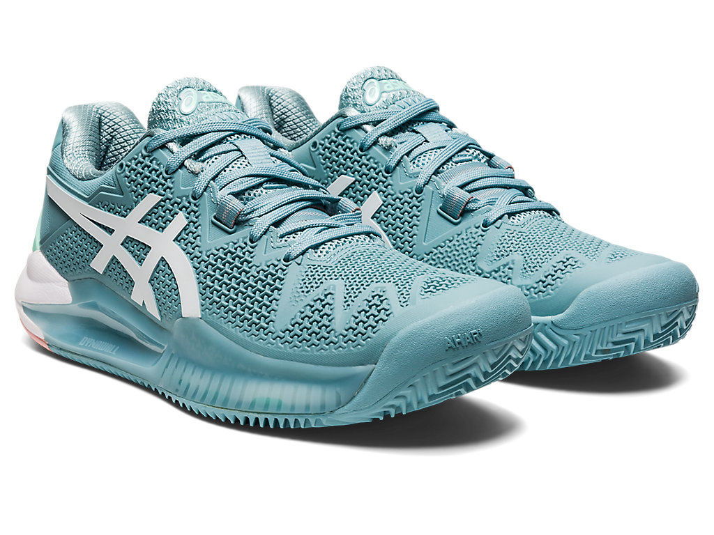 Sapatilhas de Tenis Asics Gel-Resolution 8 Clay Feminino Azuis Branco | 2915-GPKHT