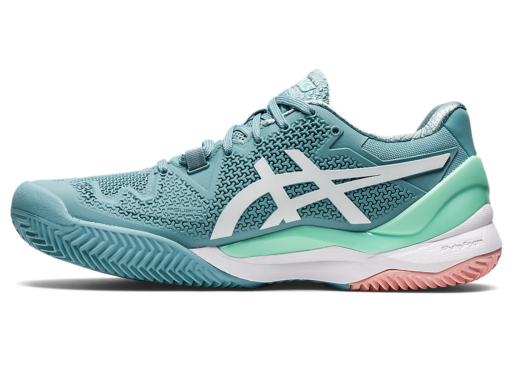 Sapatilhas de Tenis Asics Gel-Resolution 8 Clay Feminino Azuis Branco | 2915-GPKHT