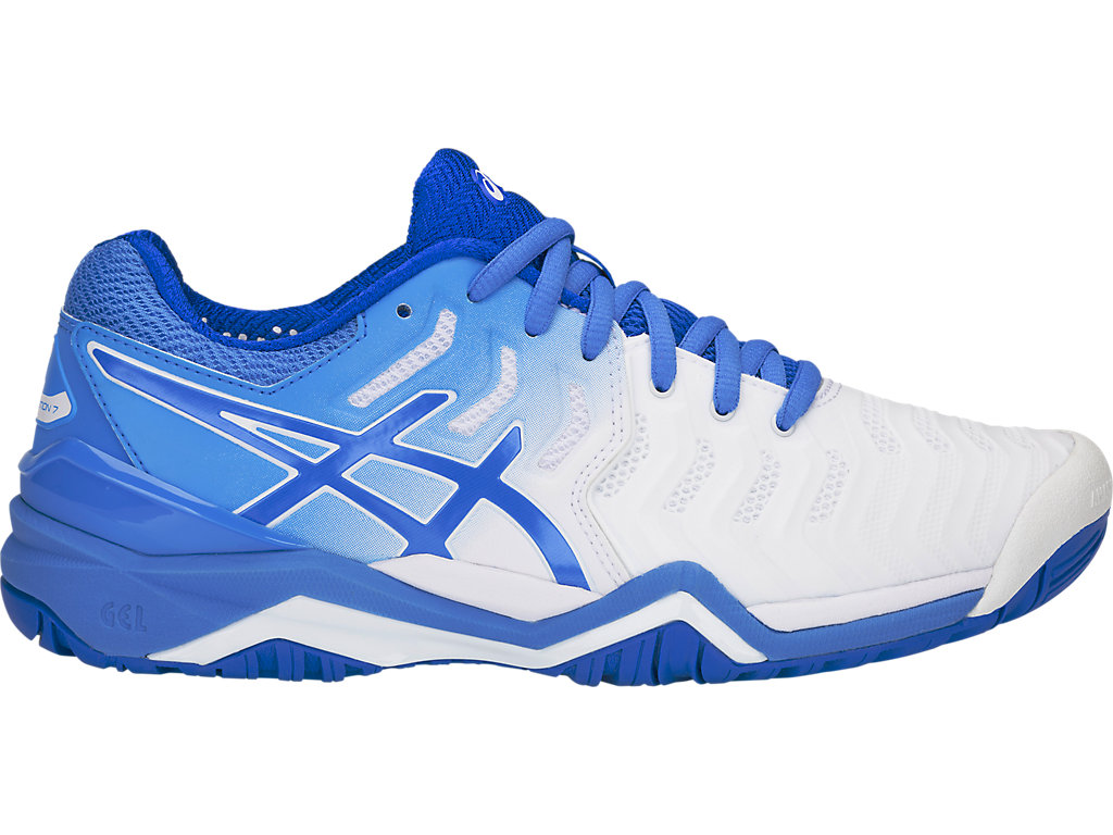 Sapatilhas de Tenis Asics Gel-Resolution 7 Feminino Branco Azuis | 3607-BOKCI