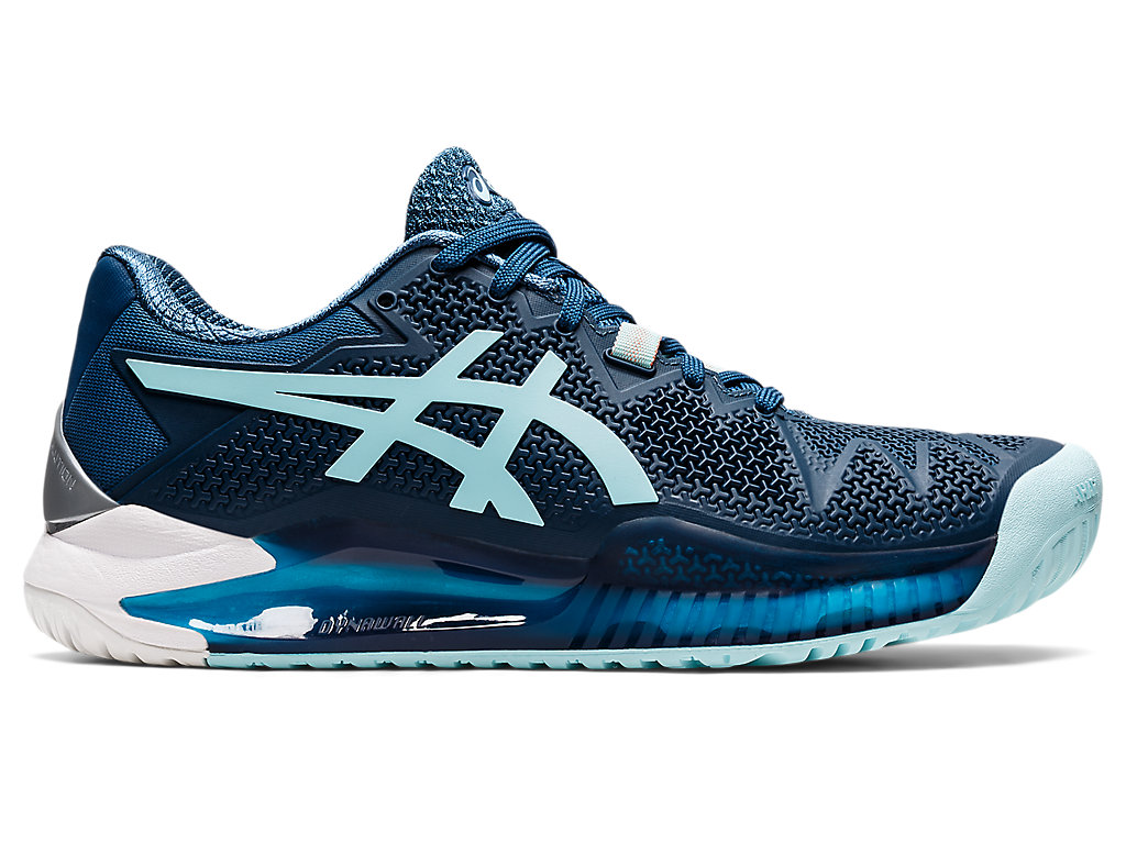 Sapatilhas de Tenis Asics Gel-Resolution 8 (D) Feminino Luz Azul Anil Azuis | 4812-PRODH