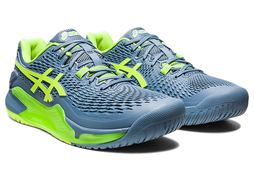 Sapatilhas de Tenis Asics Gel-Resolution 9 Masculino Cinzentas Azuis Verdes | 6127-PZRSJ