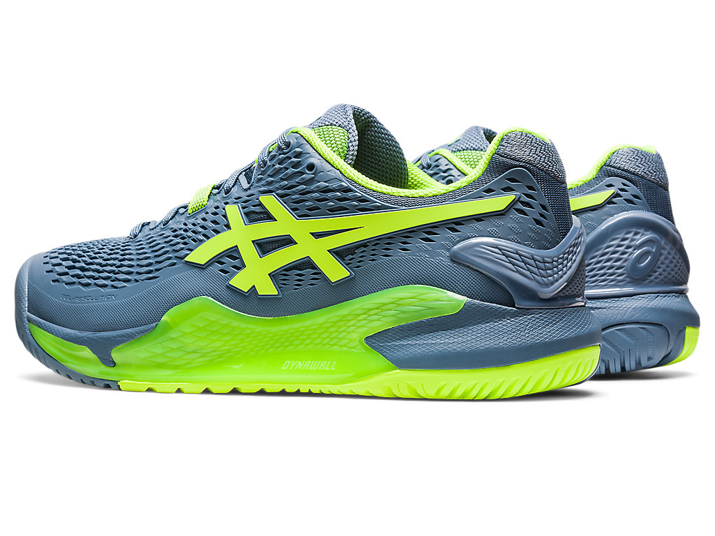 Sapatilhas de Tenis Asics Gel-Resolution 9 Largos Masculino Cinzentas Azuis Verdes | 7318-HPYAG