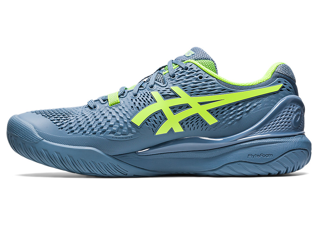 Sapatilhas de Tenis Asics Gel-Resolution 9 Largos Masculino Cinzentas Azuis Verdes | 7318-HPYAG