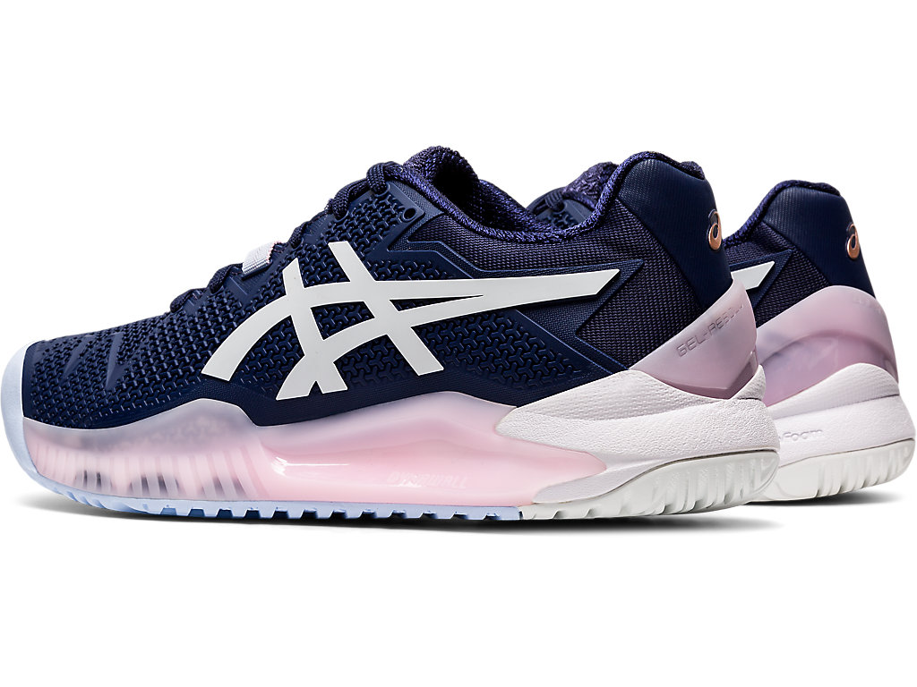 Sapatilhas de Tenis Asics Gel-Resolution 8 Feminino Azul Marinho Branco | 9021-XIHPL