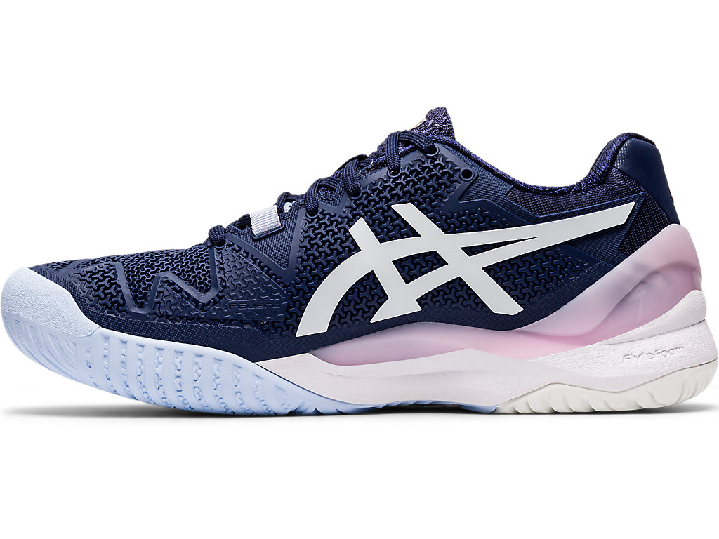 Sapatilhas de Tenis Asics Gel-Resolution 8 Feminino Azul Marinho Branco | 9021-XIHPL