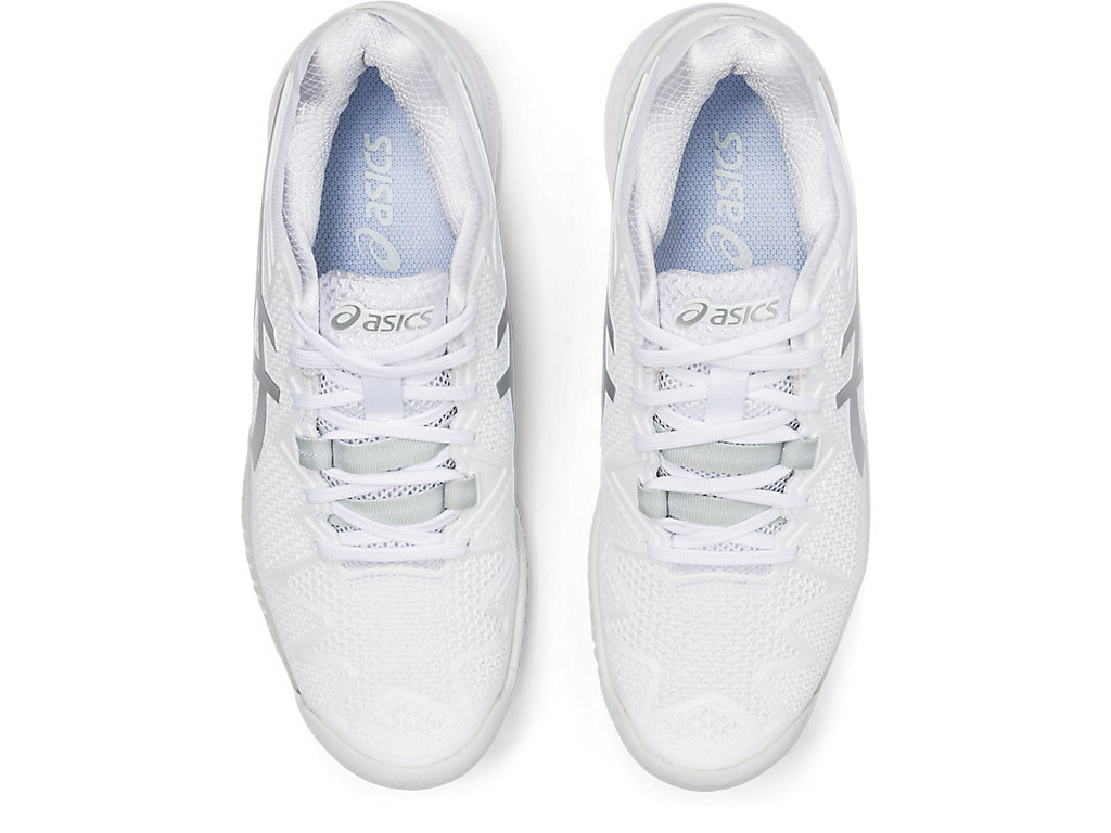 Sapatilhas de Tenis Asics Gel-Resolution 8 Feminino Branco Prateadas | 9236-JWXDI