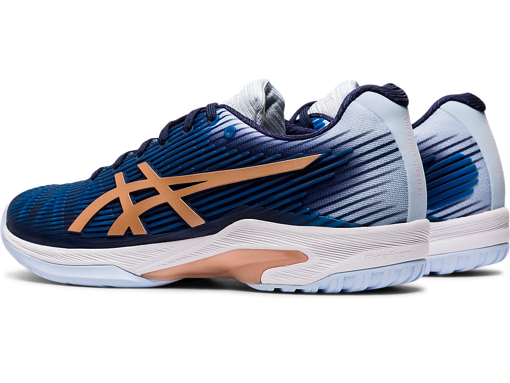 Sapatilhas de Tenis Asics Solution Speed Ff Feminino Azul Marinho Douradas | 1736-KNLCX