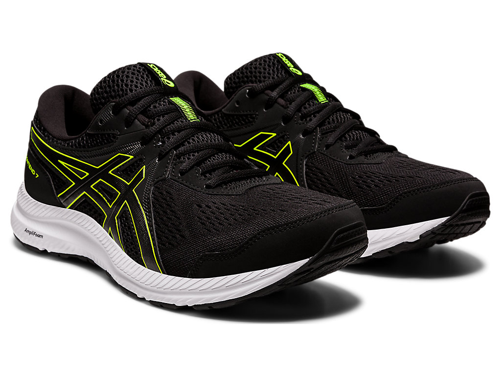 Sapatos de Caminhada Asics Gel-Contend 7 (4E) Masculino Pretas Verdes | 4201-DBVNX