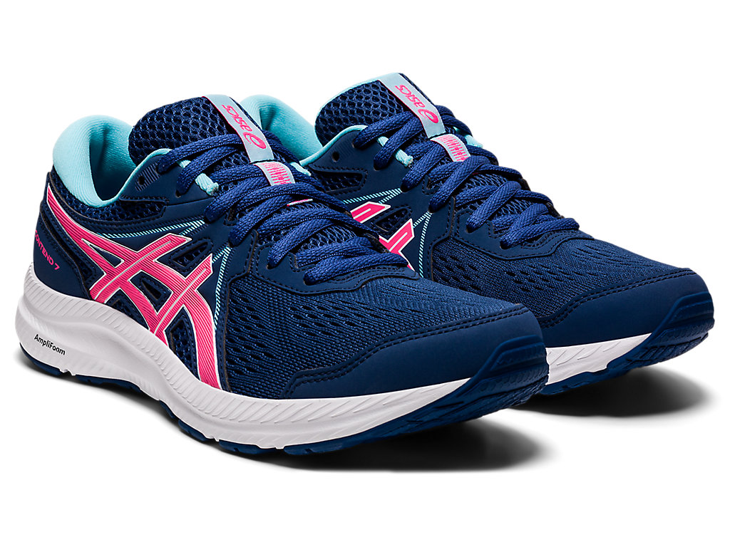 Sapatos de Caminhada Asics Gel-Contend 7 Feminino Azuis Rosa | 8734-LUCHB