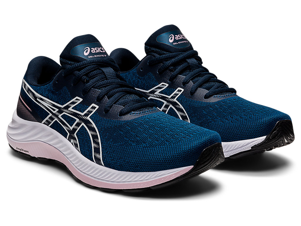 Sapatos de Caminhada Asics Gel-Excite 9 Largos Feminino Azuis Branco | 2045-QSJPM