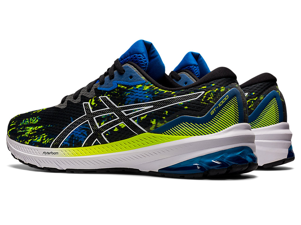 Sapatos de Caminhada Asics Gt-1000 11 Masculino Pretas Azuis | 0914-ELSDP