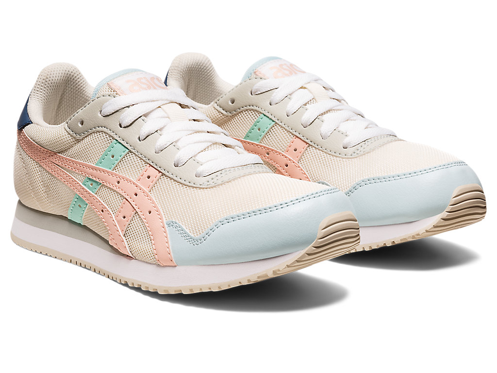 Sneakers Asics Tiger Runner Feminino Creme Turquesa | 3907-KPBTE