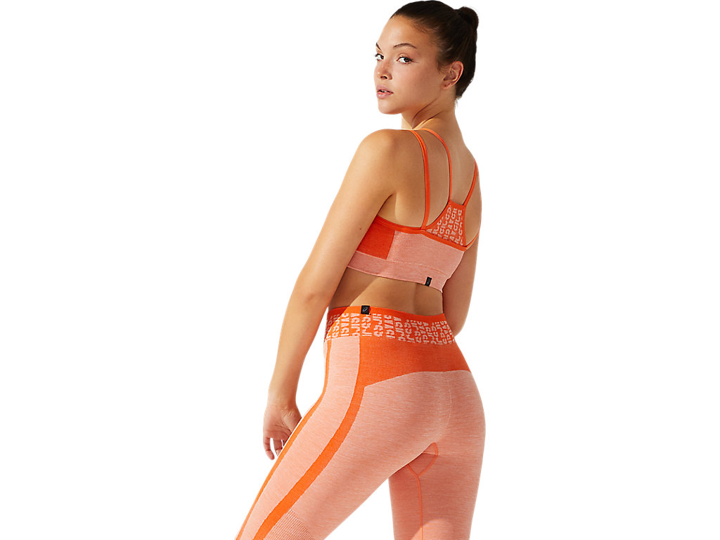 Sutiã Esportivo Asics Cropped Logo Seamless Feminino Laranja | 6538-ARIWT