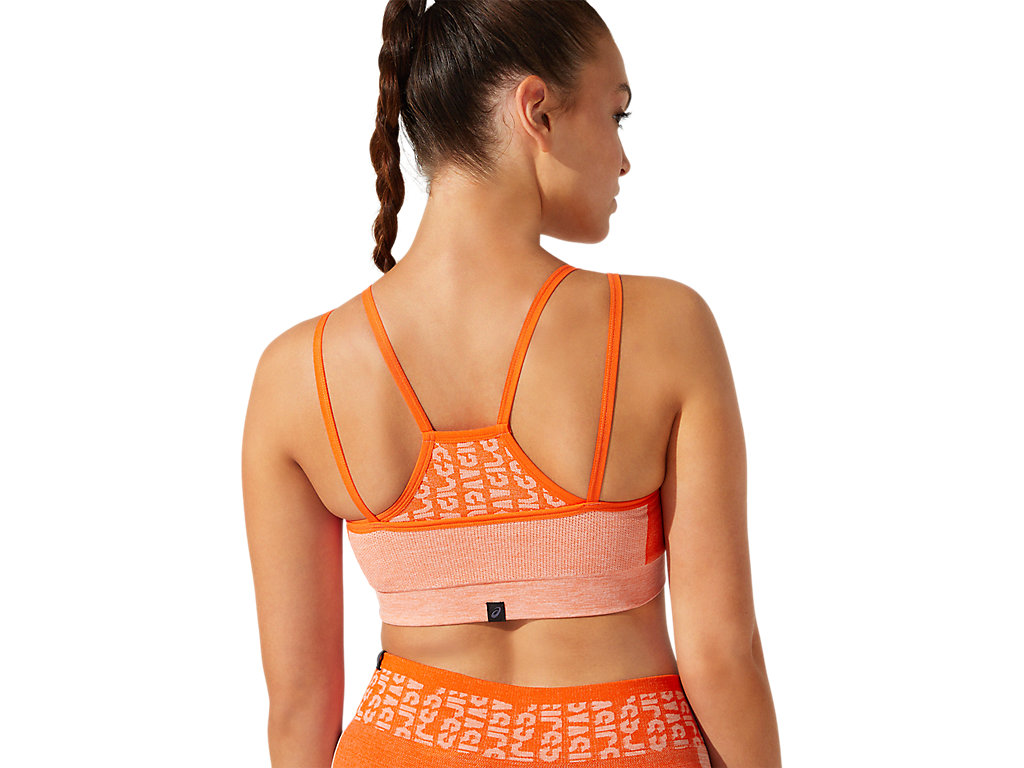 Sutiã Esportivo Asics Cropped Logo Seamless Feminino Laranja | 6538-ARIWT