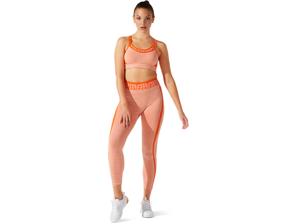 Sutiã Esportivo Asics Cropped Logo Seamless Feminino Laranja | 6538-ARIWT